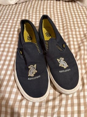 Vans Black Hufflepuff Embroidered Slip-On Sneakers